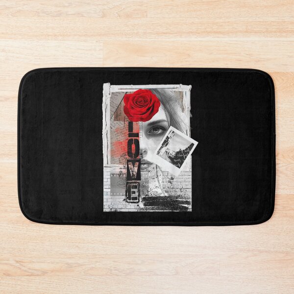 Item preview, Grunge Urban Street Art Love Red Rose Collage Photo Portrait Frame designed and sold by stellarofsea.
