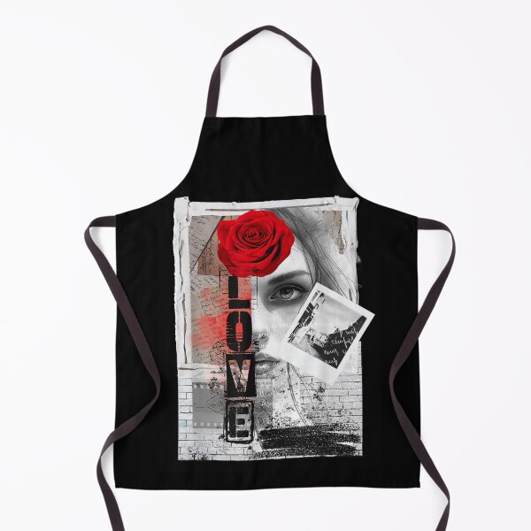 Item preview, Grunge Urban Street Art Love Red Rose Collage Photo Portrait Frame designed and sold by stellarofsea.