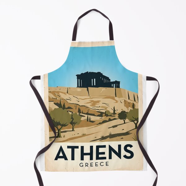 Item preview, Athens Greece Vintage Travel Poster designed and sold by Ar0undTheW0rld.
