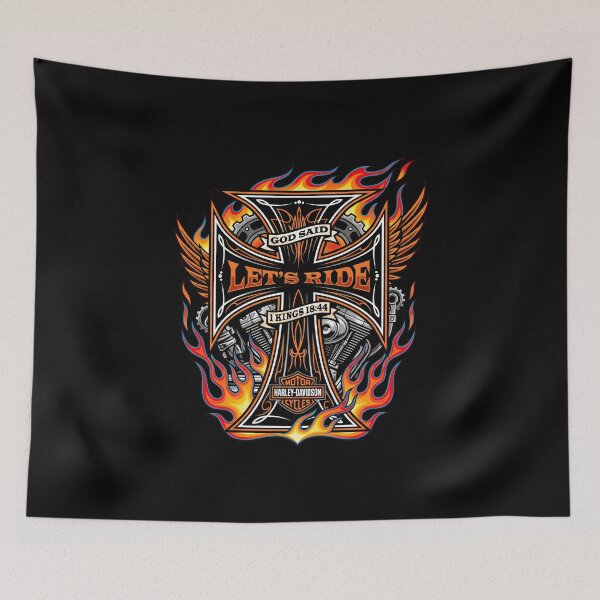 Item preview, God Said Lets Ride Harley Davidson Vintage Biker Graphic designed and sold by enzoade.
