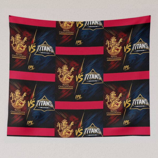 Item preview, Royal Challengers Bangalore vs Gujarat Titans – IPL Rivalry Tee designed and sold by Crick-Art.