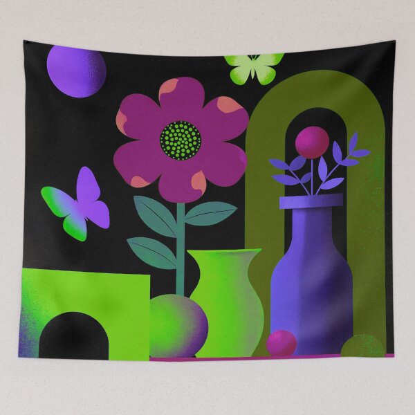 Item preview, Electric Violet Bloom | Neon Fantasy Botanical Art designed and sold by joycrysstudio.