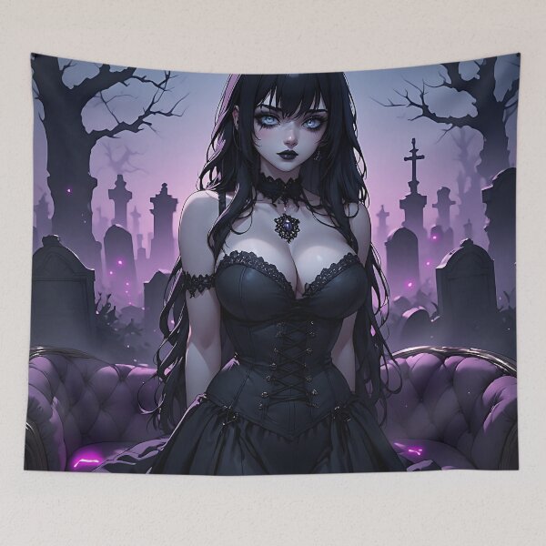 Item preview, Hot Halloween Anime Goth Girl Waifu 203 designed and sold by Your New Fixation.