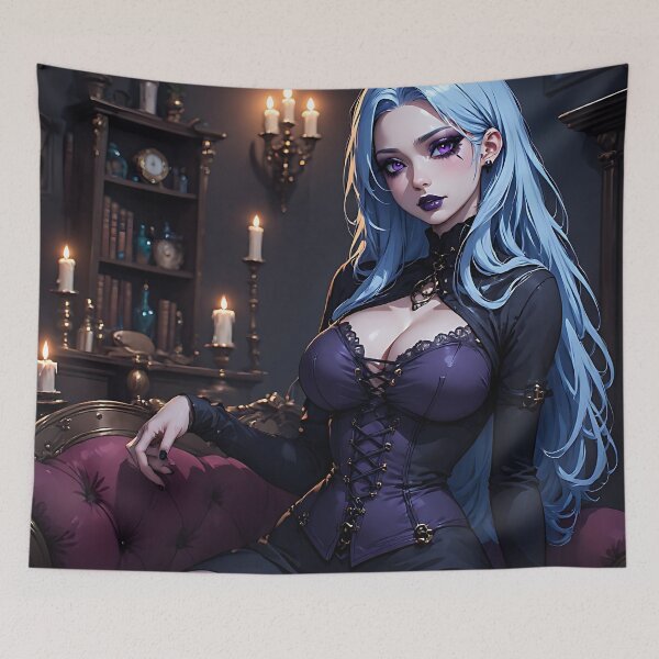 Item preview, Hot Halloween Anime Goth Girl Waifu 204 designed and sold by Your New Fixation.