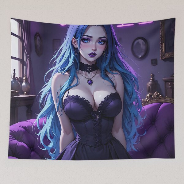 Item preview, Hot Halloween Anime Goth Girl Waifu 207 designed and sold by Your New Fixation.