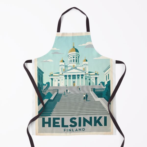 Item preview, Helsinki Finland Vintage Travel Poster designed and sold by Ar0undTheW0rld.
