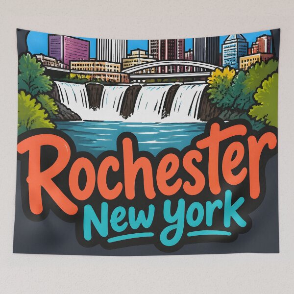 Item preview, Rochester New York Cute Skyline Retro Cityscape  designed and sold by HowToCanadian.