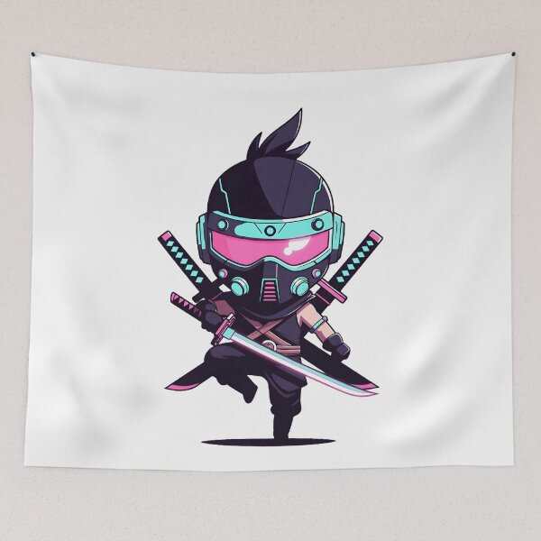 Item preview, Cute Chibi Cyberpunk Ninja Neon designed and sold by Adriib.