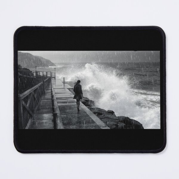 Item preview, The Ocean Calling - Deep Sea Diver Stormy Coast Black and White Art designed and sold by islam gamal.