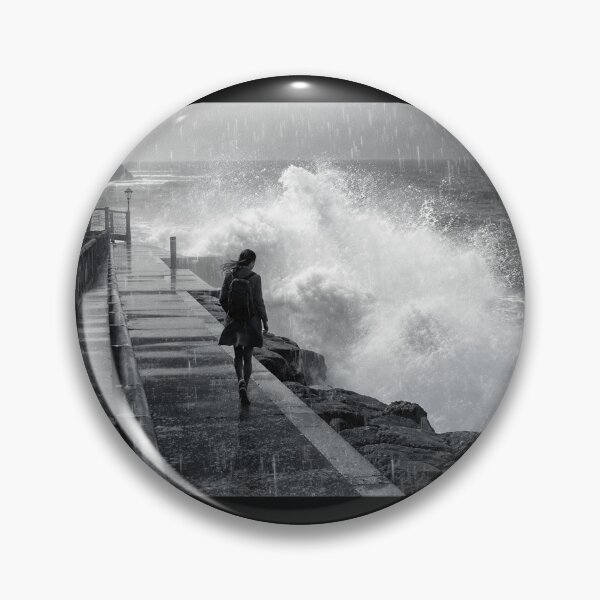 Item preview, The Ocean Calling - Deep Sea Diver Stormy Coast Black and White Art designed and sold by islam gamal.