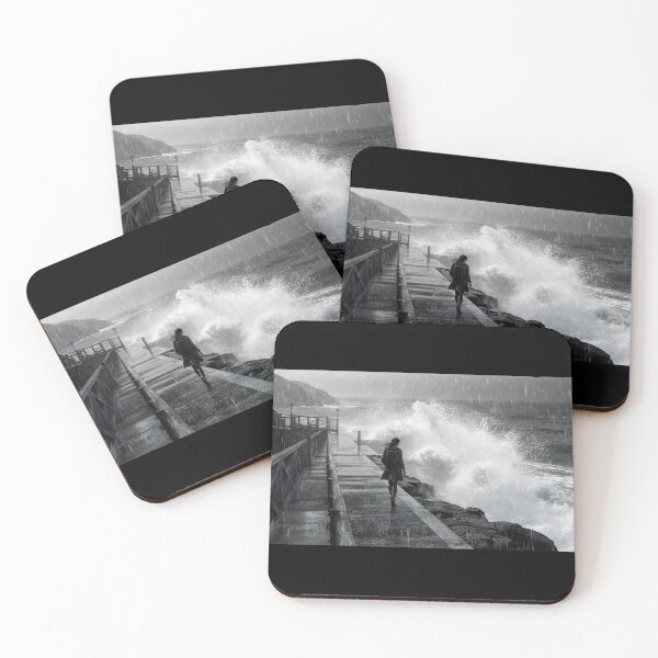 Item preview, The Ocean Calling - Deep Sea Diver Stormy Coast Black and White Art designed and sold by islam gamal.