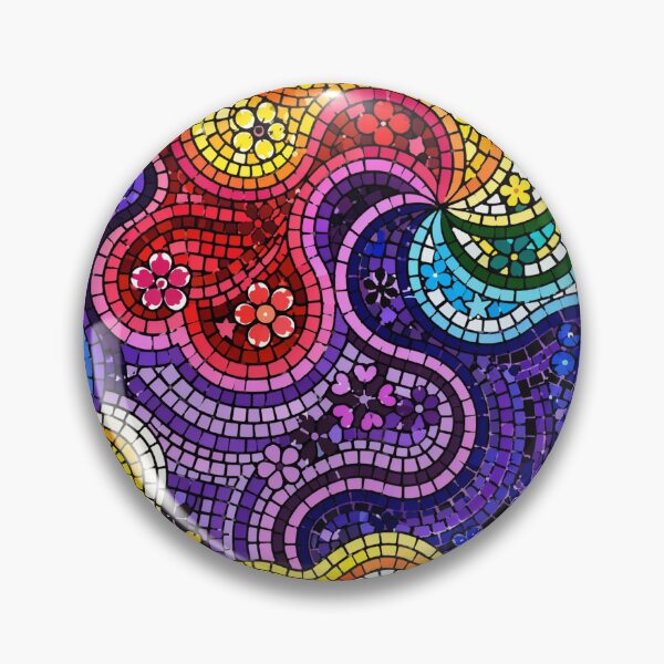 Item preview, Colorful Gaudi Mosaic Pattern - Barcelona Rainbow Tile Art designed and sold by FlatInkStudio.