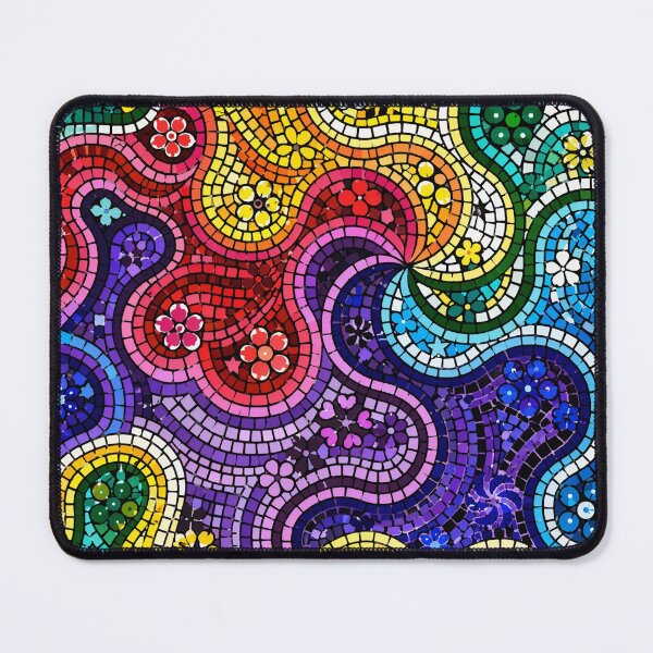 Item preview, Colorful Gaudi Mosaic Pattern - Barcelona Rainbow Tile Art designed and sold by FlatInkStudio.