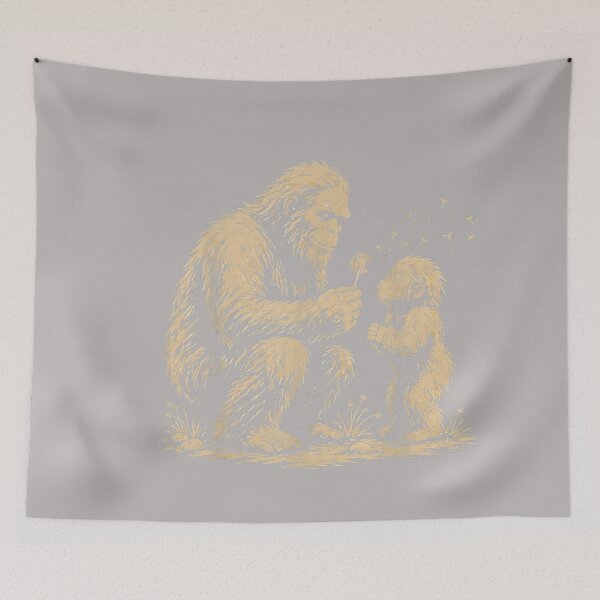 Item preview, Blowing Wishes Funny Bigfoot Blowing Dandelion Vintage Art designed and sold by GreggRoss.
