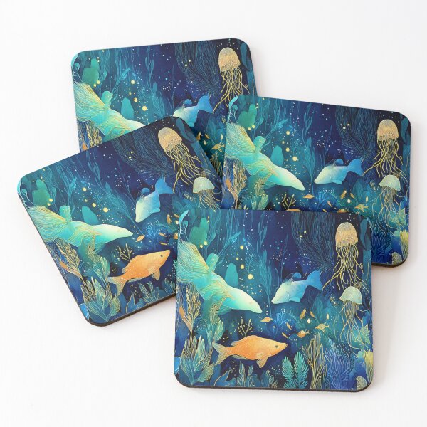 Item preview, Deep Sea Garden Watercolor Fantasy Art designed and sold by AtlantiqArt.