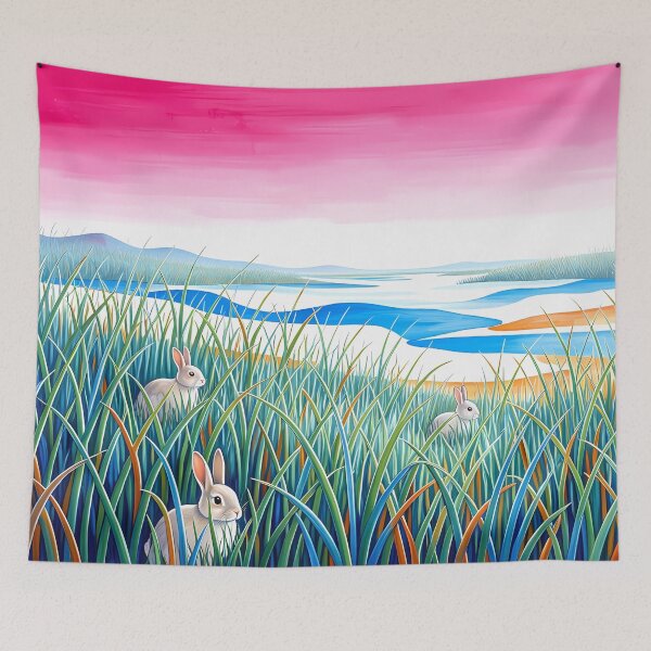 Item preview, Little Rabbits in Whimsical Meadow designed and sold by M-Y-A-R-T-.