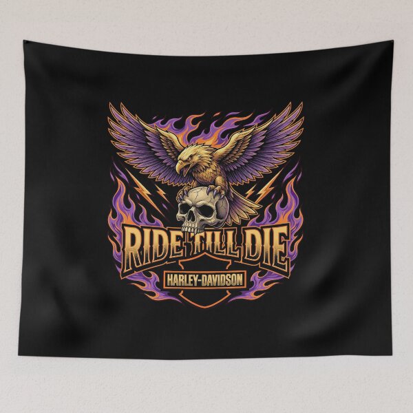 Item preview, Ride Till Die Harley Davidson American Rider Illustration designed and sold by enzoade.