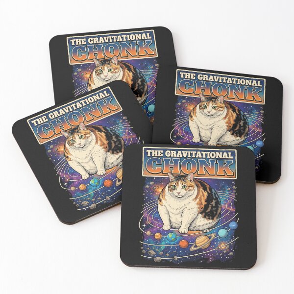 Item preview, The Gravitational Chonk Retro Space Cat Funny Meme designed and sold by Vermanartist.