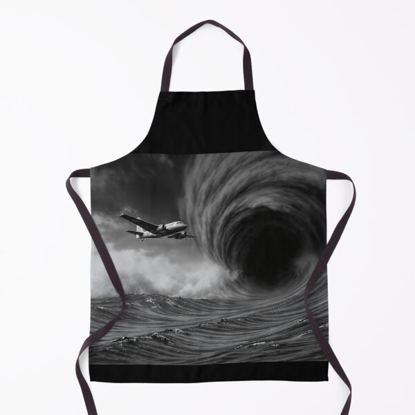 Item preview, Into the Abyss - Ocean Vortex and Vintage Airplane Black and White Art designed and sold by islam gamal.