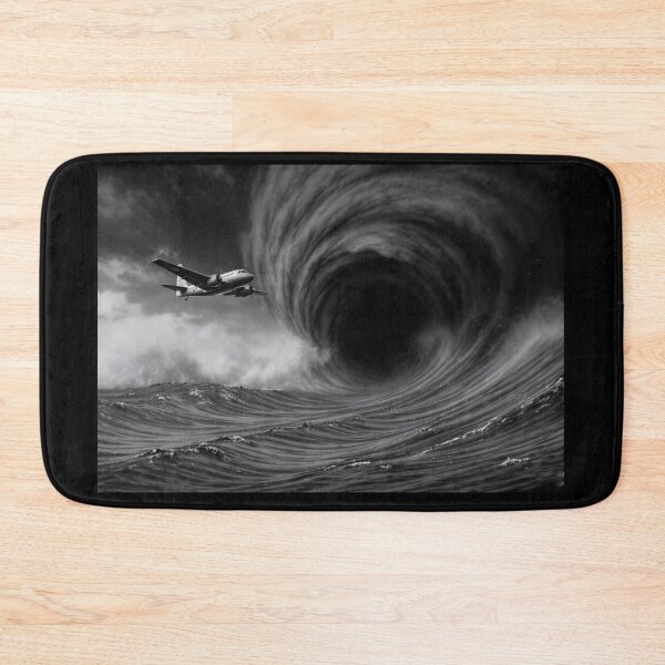 Item preview, Into the Abyss - Ocean Vortex and Vintage Airplane Black and White Art designed and sold by islam gamal.