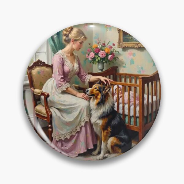Item preview, Nursery Nanny Cosmic Companion Collie Heir loom Memorial Art designed and sold by highvibz72.