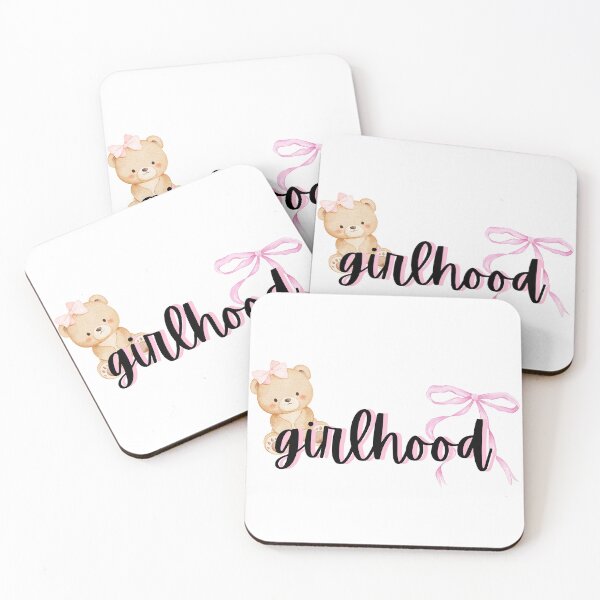 Item preview, girly girl girlhood pink bow bear quote designed and sold by pasteldreams26.