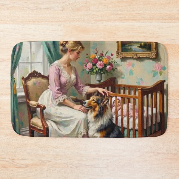 Item preview, Nursery Nanny Cosmic Companion Collie Heir loom Memorial Art designed and sold by highvibz72.