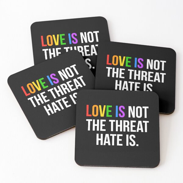 Item preview, Love is Not The Threat Hate is Rainbow LGBTQ Pride designed and sold by Randomera.