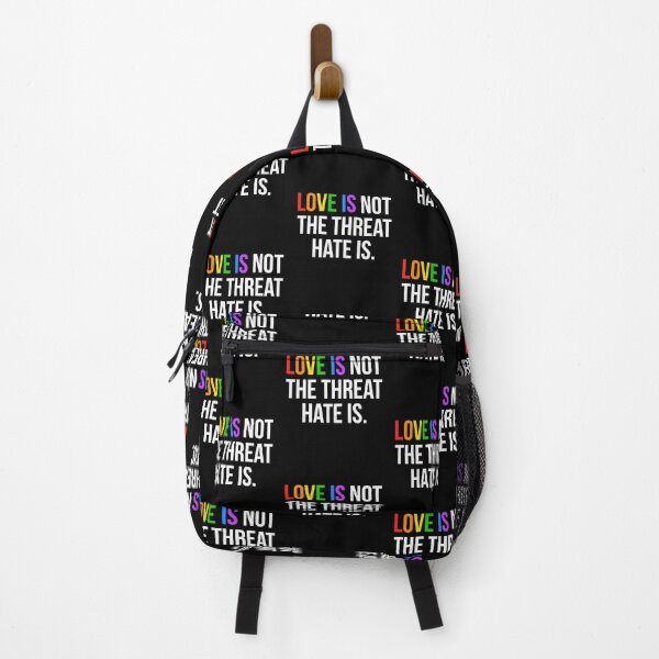 Item preview, Love is Not The Threat Hate is Rainbow LGBTQ Pride designed and sold by Randomera.