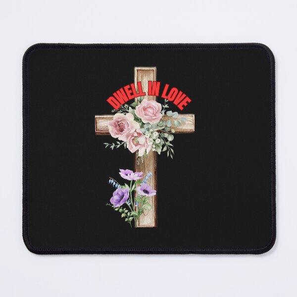 Item preview, Dwell in Love Cross with Floral Watercolor | Christian Faith T-Shirt & Sticker Design designed and sold by photoart1854.