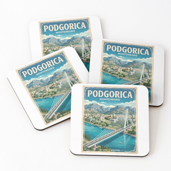 Item preview, Podgorica Montenegro Vintage Travel Poster | Retro Cityscape Wall Art designed and sold by Ar0undTheW0rld.