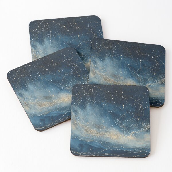 Item preview, Mystical Golden Stars Celestial Sky Art designed and sold by AtlantiqArt.