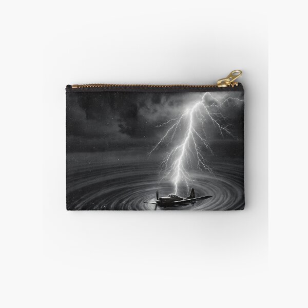 Item preview, The Bermuda Strike - Lightning Storm and Ocean Vortex Black and White Art designed and sold by islam gamal.