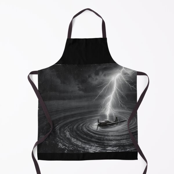 Item preview, The Bermuda Strike - Lightning Storm and Ocean Vortex Black and White Art designed and sold by islam gamal.