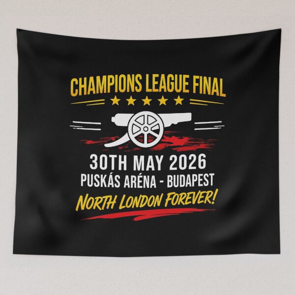 Item preview, Arsenal - Arsenal Final 2026, Budapest Champions League, North London Football, Arsenal Premier League Champions, Gunners, Mikel Arteta, Arsenal Champions League Final 2026 designed and sold by linia-by-cinta.