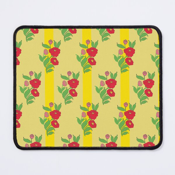 Item preview, Seamless pattern with red floral on yellow background designed and sold by ChaReePat.