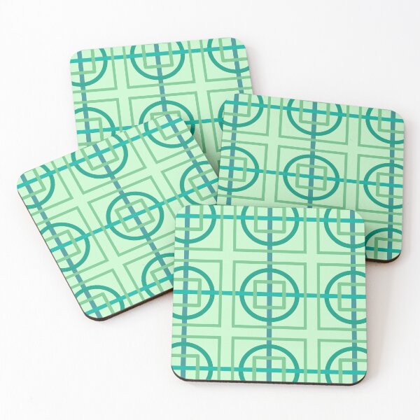 Item preview, Green Square and Circle Lattice  designed and sold by JaygiesDesign.