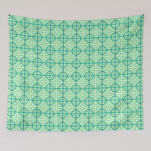 Item preview, Green Square and Circle Lattice  designed and sold by JaygiesDesign.