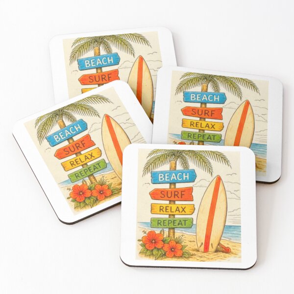 Item preview, Beach surf relax repeat designed and sold by REDART69.