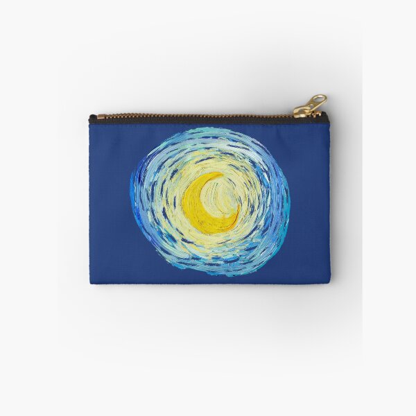Item preview, Starry Night Inspired Crescent Moon – Circular Textured Brushstroke Artwork designed and sold by EmeraldeaArt.