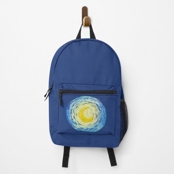Item preview, Starry Night Inspired Crescent Moon – Circular Textured Brushstroke Artwork designed and sold by EmeraldeaArt.