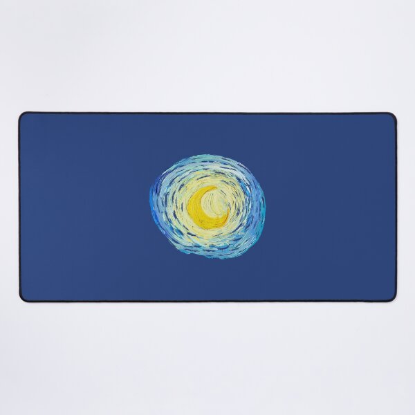 Item preview, Starry Night Inspired Crescent Moon – Circular Textured Brushstroke Artwork designed and sold by EmeraldeaArt.