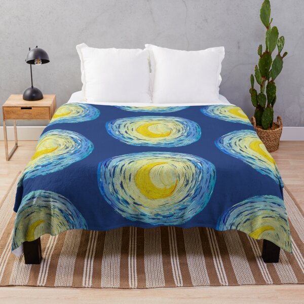 Item preview, Starry Night Inspired Crescent Moon – Circular Textured Brushstroke Artwork designed and sold by EmeraldeaArt.