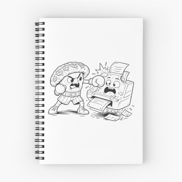 Item preview, Angry Pizza Punching Printer | Funny Office Rage Cartoon designed and sold by ComedyInkFactor.