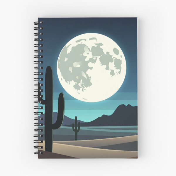 Item preview, Minimal Desert Moon | Modern Southwest Nightscape | Cactus Silhouette Art designed and sold by GalleryPeak.