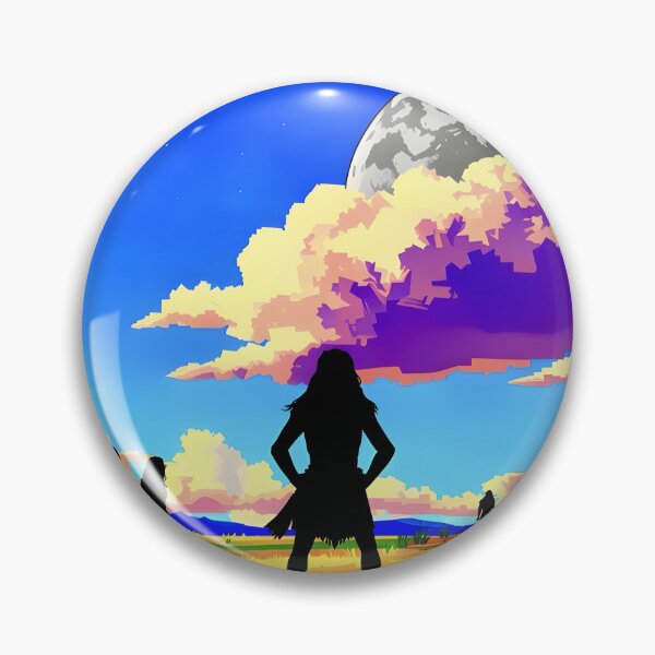 Item preview, Prehistoric Landscape Caveman Silhouette Fantasy Moon Art designed and sold by Daniela`s shop.