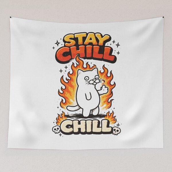 Item preview, Chill Cat Fire T-Shirt designed and sold by Matinez Pink.