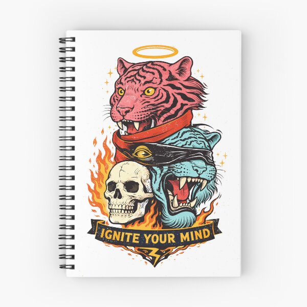 Item preview, Tattoo Style Tiger Skull Fire designed and sold by Matinez Pink.