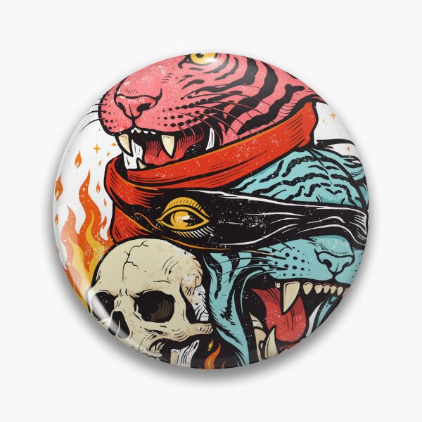 Item preview, Tattoo Style Tiger Skull Fire designed and sold by Matinez Pink.
