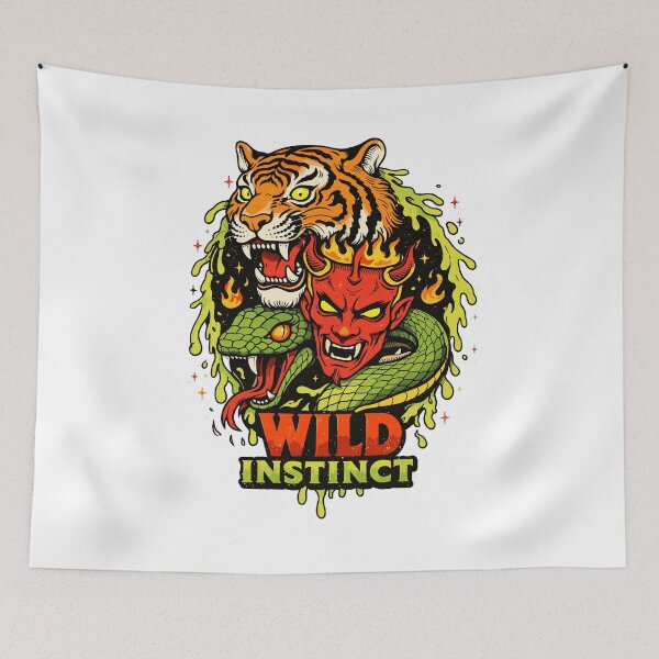 Item preview, Wild Instinct Tiger Devil Snake designed and sold by Matinez Pink.